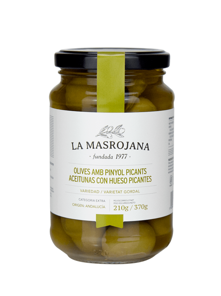 La Masrojana olives amb pinyol picants