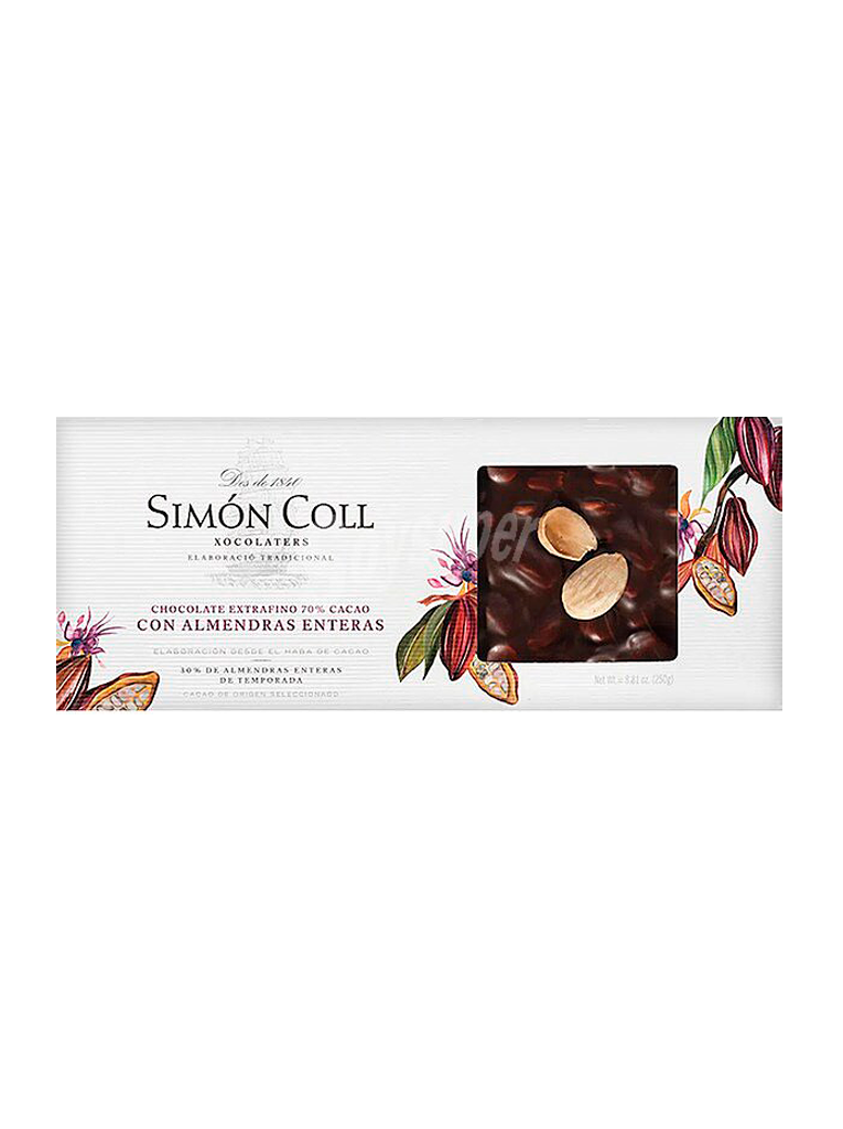 Simón Coll Turrón Chocolate con almendras